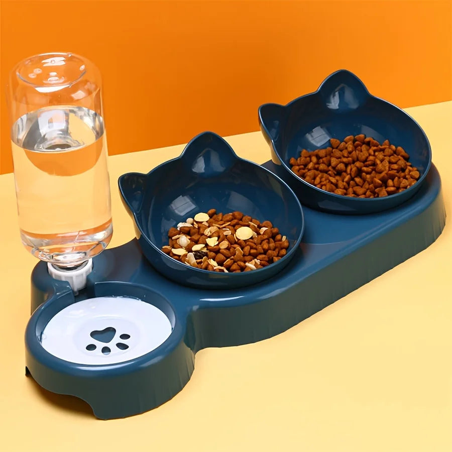 Bol chat 3 en 1 (2 nourritures et 1 eau)