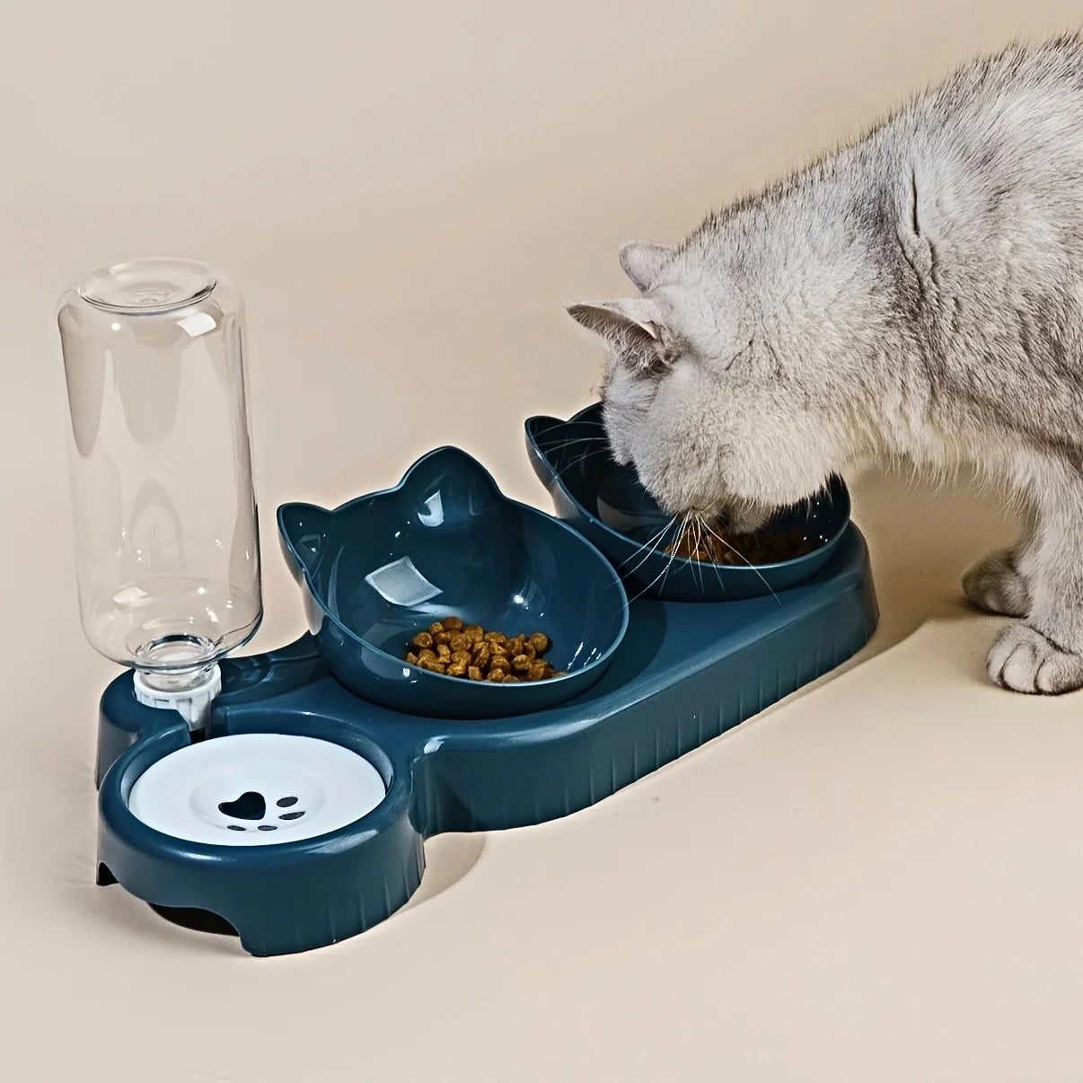 Bol chat 3 en 1 (2 nourritures et 1 eau)